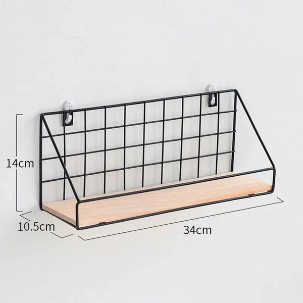 Iron Shelf With Wooden Base