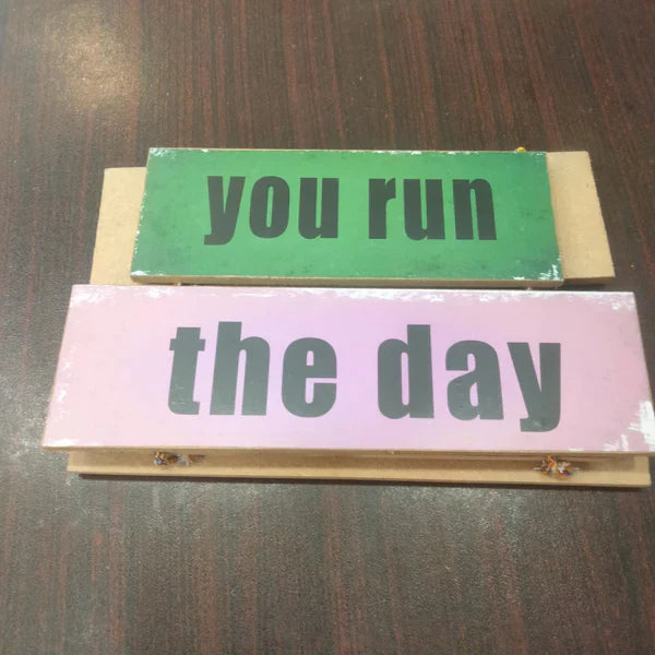 Run the Day Motivational Wall Hanging