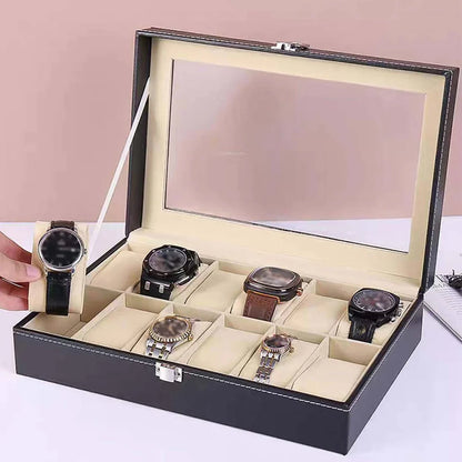 12 Grid Watch organzier in rectagular shape in best quality leather material.