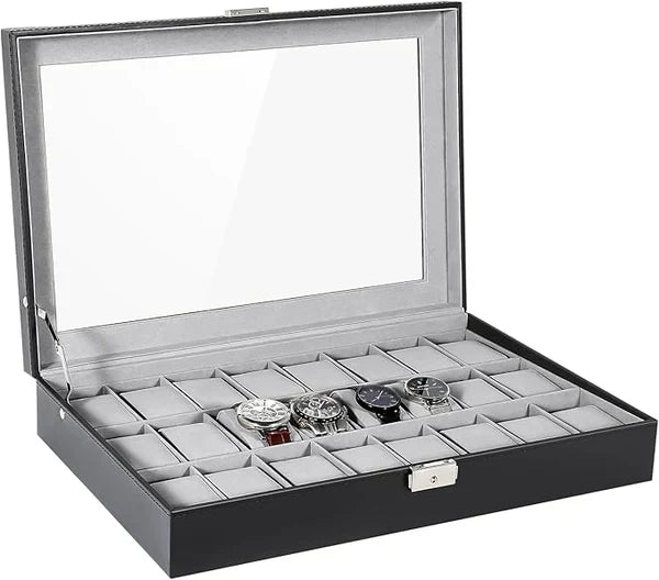 24 grid Watch organizer in best quality leather material.
