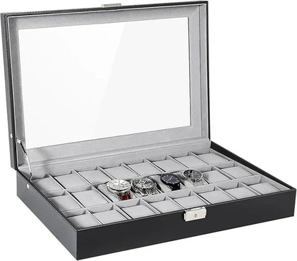 24 grid Watch organizer in best quality leather material.