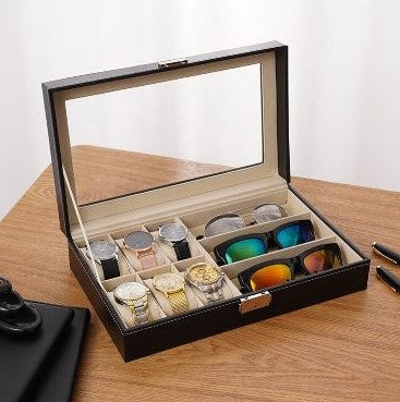 Watches and sunglasses organizer in best quality leather material.
