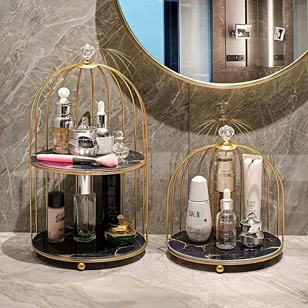 Nordic Style Bird Cage Makeup Storage Rack | Organizer