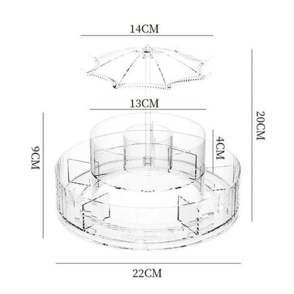 Acrylic 360 rotating cosmetic plus jewellery organizer