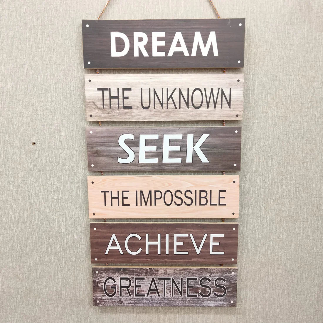 Dream Seek Achieve Motivational Wall Hanging - Wall Decoration