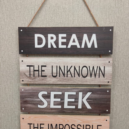 Dream Seek Achieve Motivational Wall Hanging - Wall Decoration