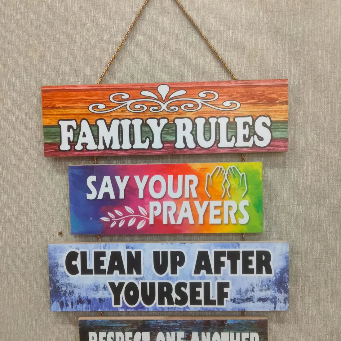 Family Rule Wall Hanging- wall decoration quotes