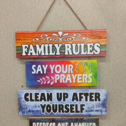 Family Rule Wall Hanging- wall decoration quotes