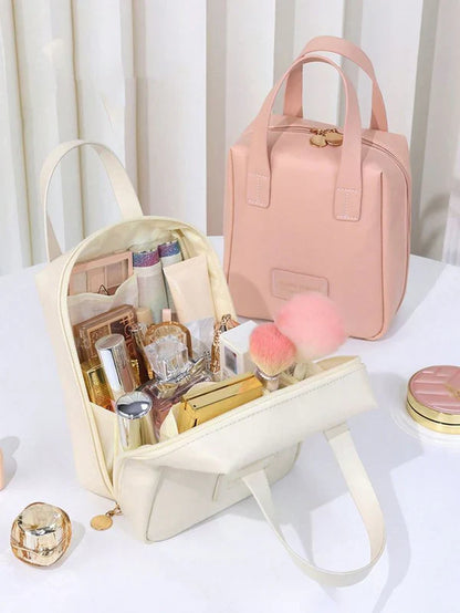Faux Leather cosmetic organizer - Zipper cosmetic bag