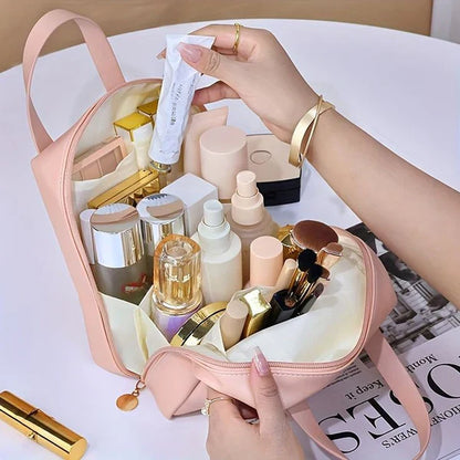 Faux Leather cosmetic organizer - Zipper cosmetic bag