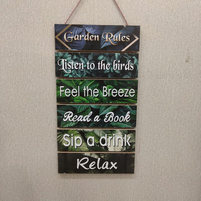 Garden Rule wall Quotation hanging - wall decoration Hanging