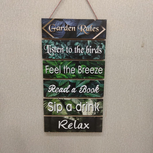 Garden Rule wall Quotation hanging - wall decoration Hanging