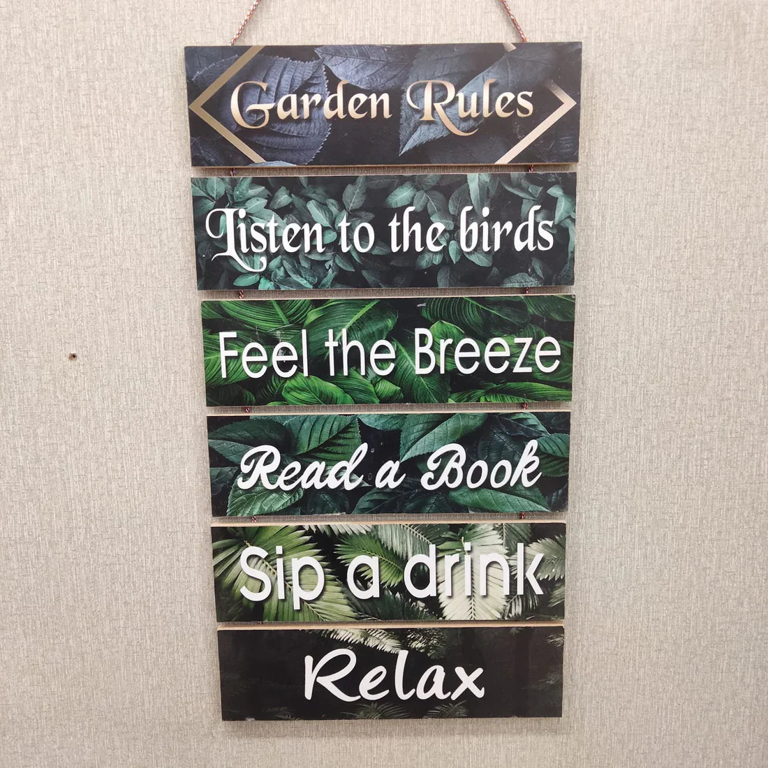 Garden Rule wall Quotation hanging - wall decoration Hanging