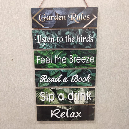 Garden Rule wall Quotation hanging - wall decoration Hanging