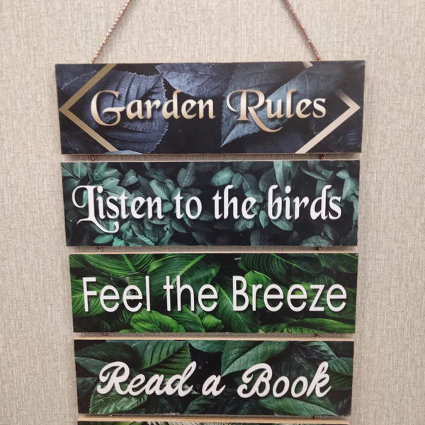 Garden Rule wall Quotation hanging - wall decoration Hanging