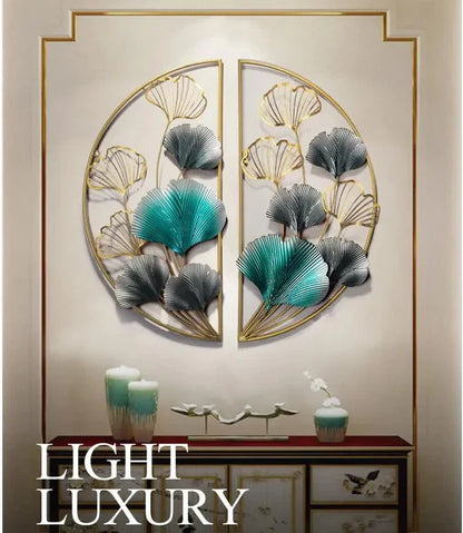 Ginkgo leaves quarter moon wall art decor