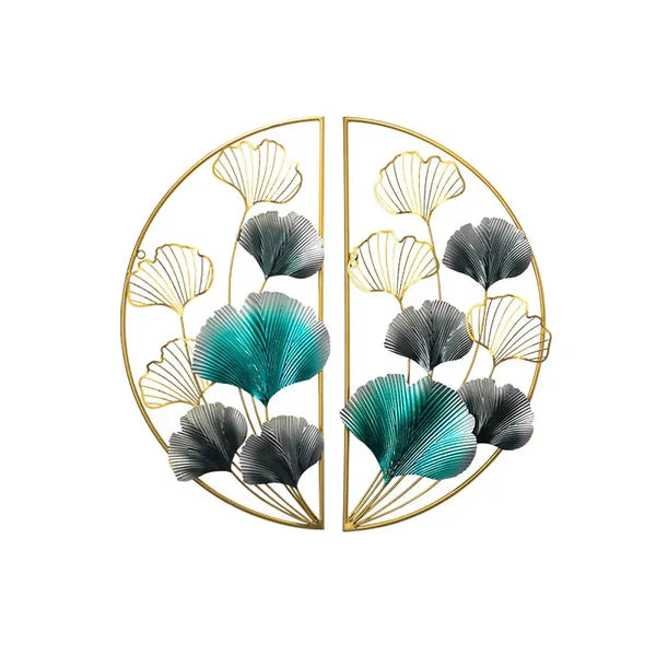 Ginkgo leaves quarter moon wall art decor