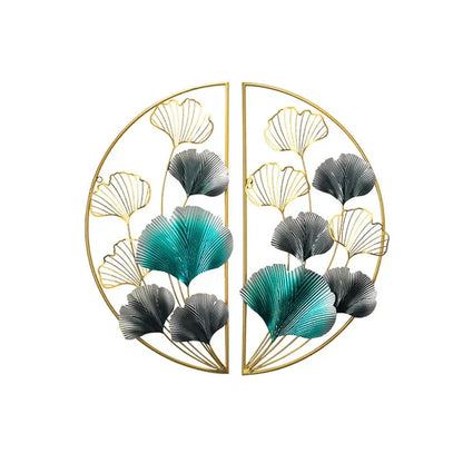 Ginkgo leaves quarter moon wall art decor