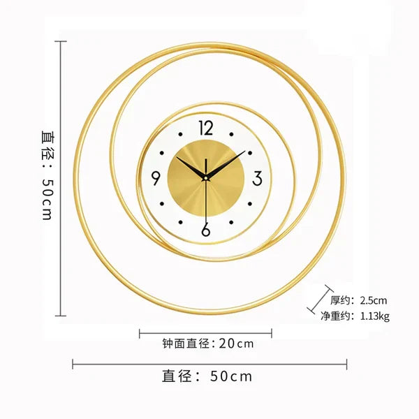 Imported Metallic Orbial look Golden wall Clock