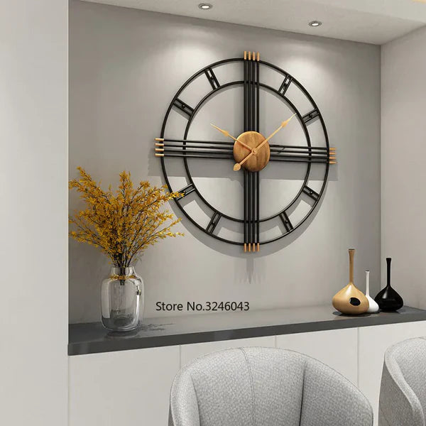 Imported Metallic Wall Clock black and golden Touch