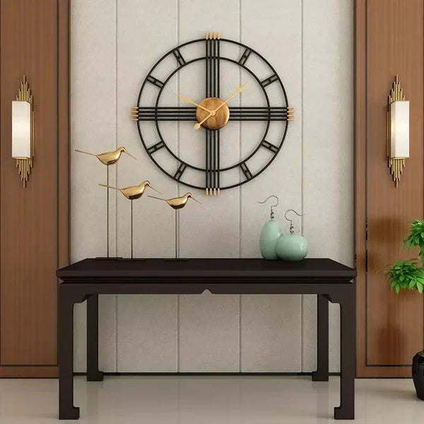 Imported Metallic Wall Clock black and golden Touch