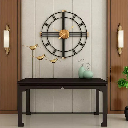 Imported Metallic Wall Clock black and golden Touch