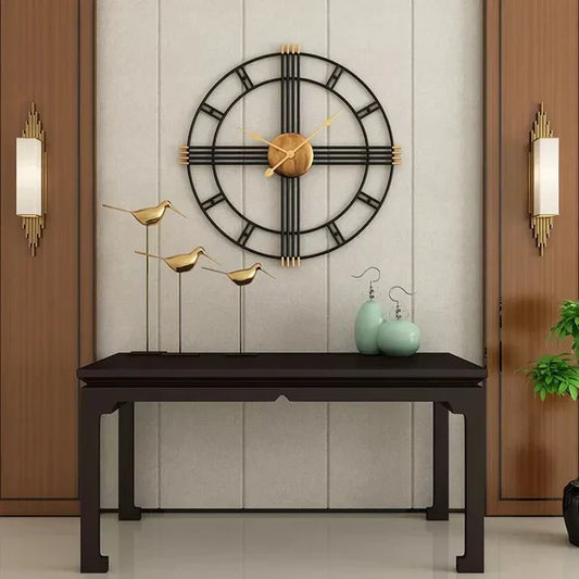 Imported Metallic Wall Clock black and golden Touch