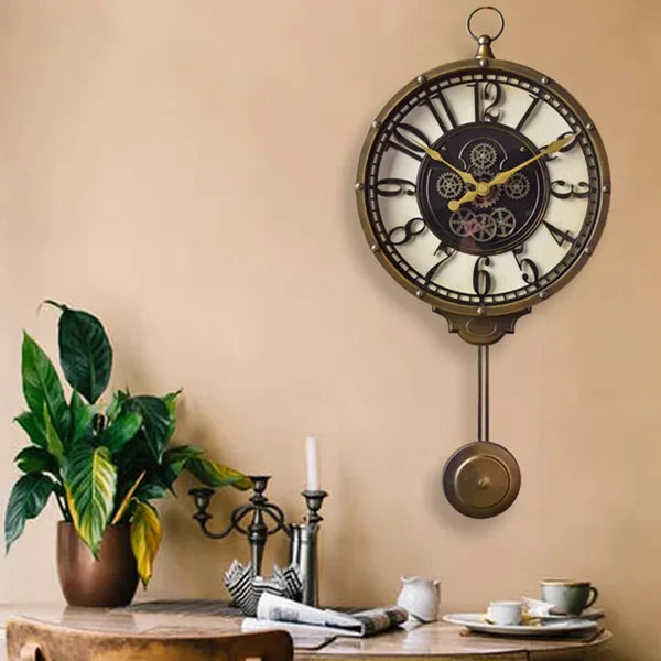Imported gearing look pendulum clock