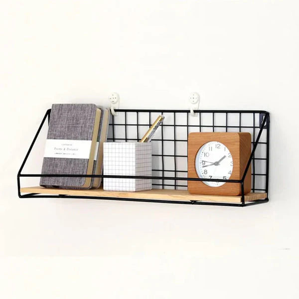 Iron Shelf With Wooden Base