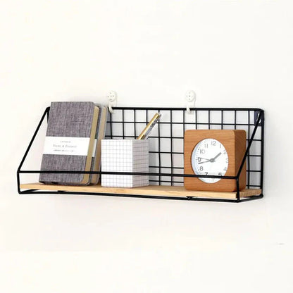 Iron Shelf With Wooden Base