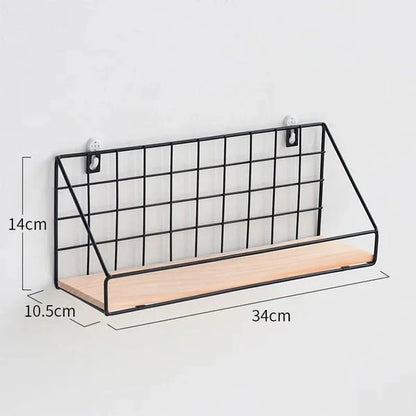 Iron Shelf With Wooden Base