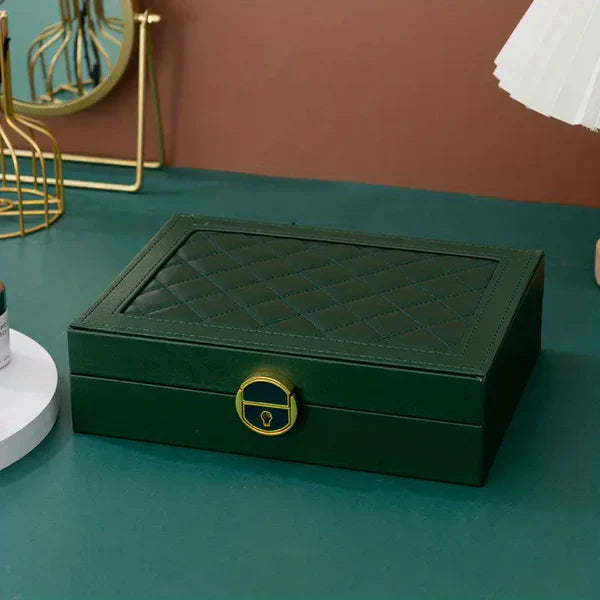 Jewelry Box with Necklace Hooks, Ring & Bracelet Storage Drawers