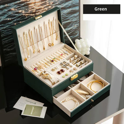 Luxury Jewelry Organizer Box with Lock – Velvet Lined Storage for Rings, Earrings, Necklaces & Watches (1–3 Layer Options) (Only Empty Box)