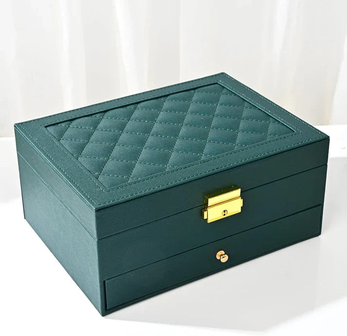 Luxury Jewelry Organizer Box with Lock – Velvet Lined Storage for Rings, Earrings, Necklaces & Watches (1–3 Layer Options) (Only Empty Box)