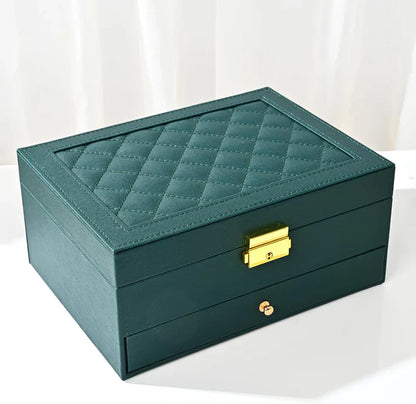 Luxury Jewelry Organizer Box with Lock – Velvet Lined Storage for Rings, Earrings, Necklaces & Watches (1–3 Layer Options) (Only Empty Box)