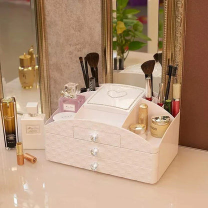 Jewelry plus cosmetic organizer