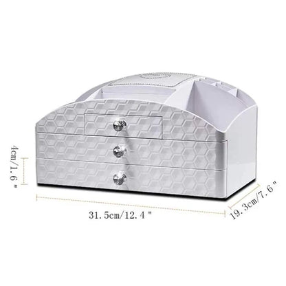Jewelry plus cosmetic organizer