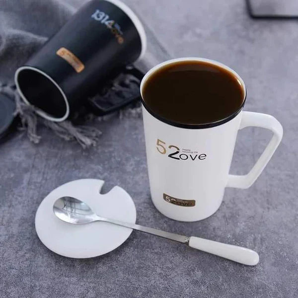 Love couple mug in black and white color