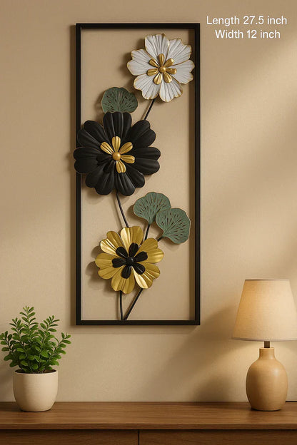 3D Metal Flower Frame Wall Art