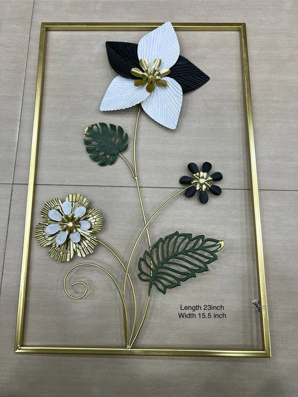 3D Metal Flower Frame Wall Art