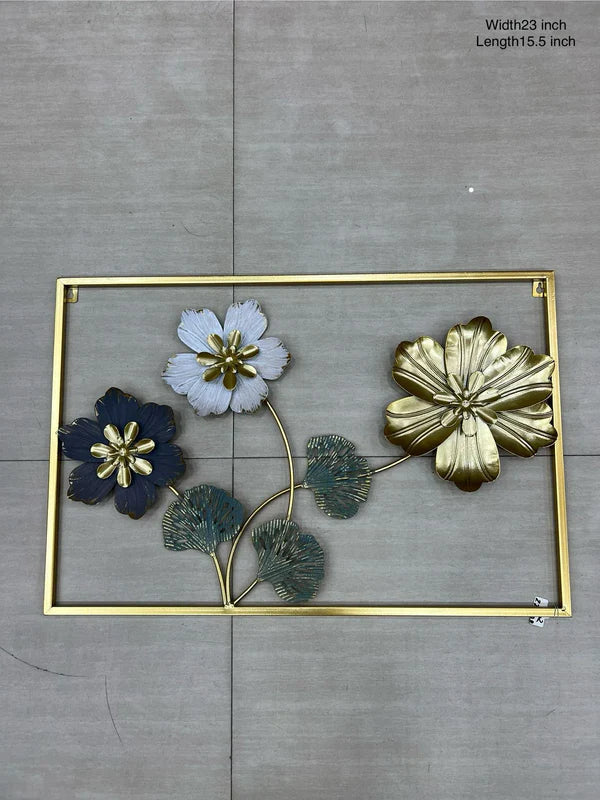 3D Metal Flower Frame Wall Art