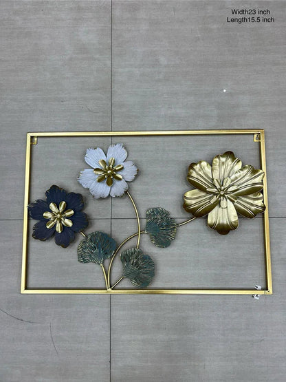 3D Metal Flower Frame Wall Art