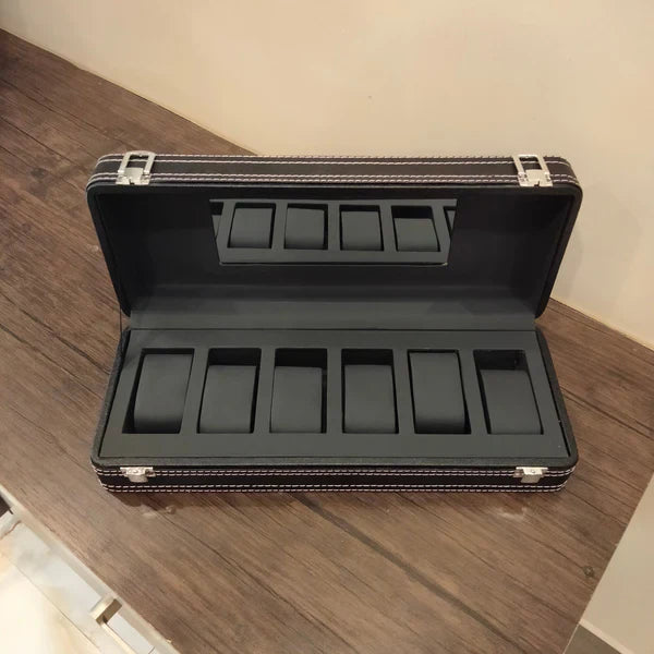 Premium Quality 6 grid PU leather watch display box or watch organizer