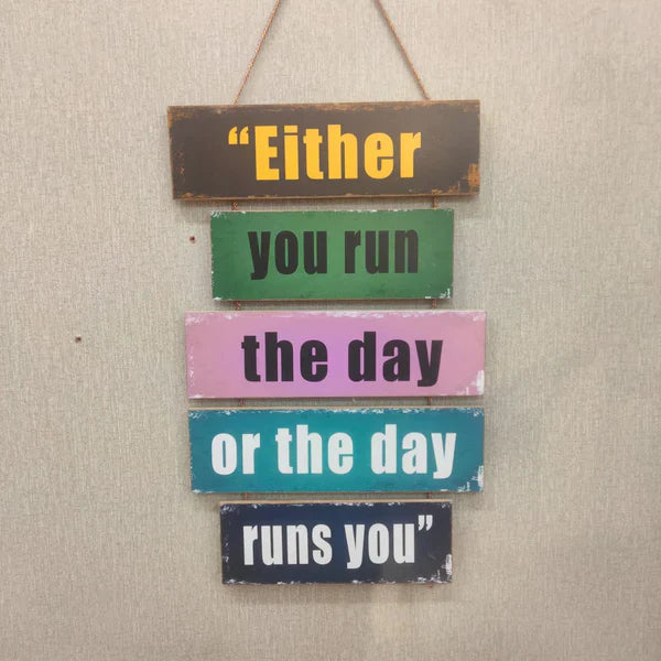 Run the Day Motivational Wall Hanging