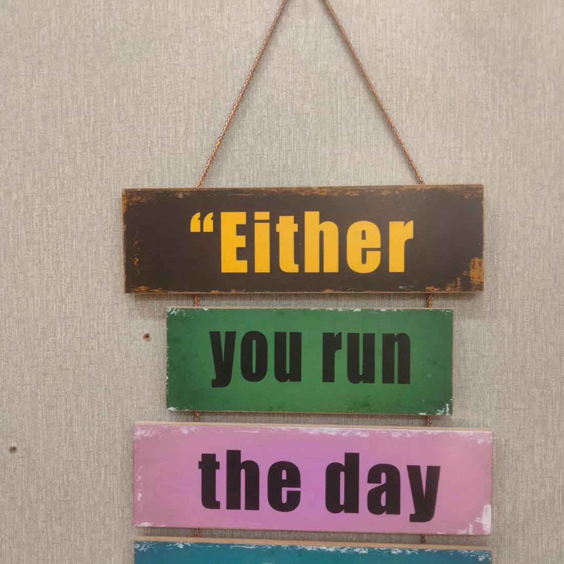 Run the Day Motivational Wall Hanging