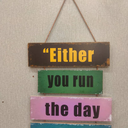 Run the Day Motivational Wall Hanging