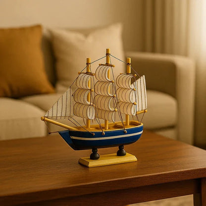Wooden Sailing Ship Model – Nautical Theme Home Decor Gift