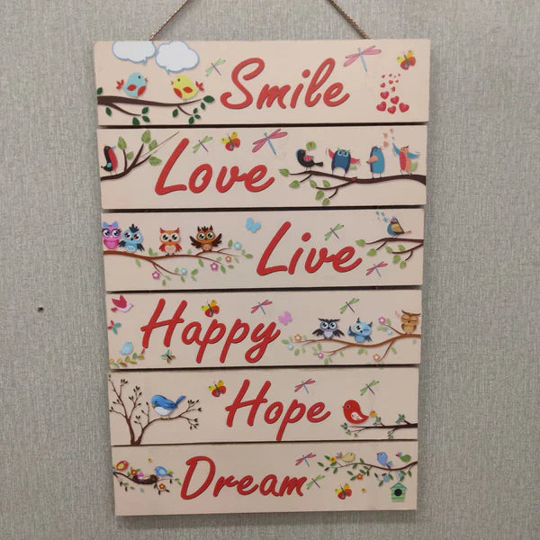 Smile Love live happy quotation hanging- wall decoration hanging