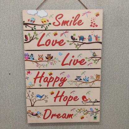 Smile Love live happy quotation hanging- wall decoration hanging
