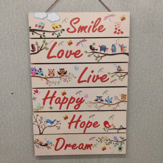 Smile Love live happy quotation hanging- wall decoration hanging